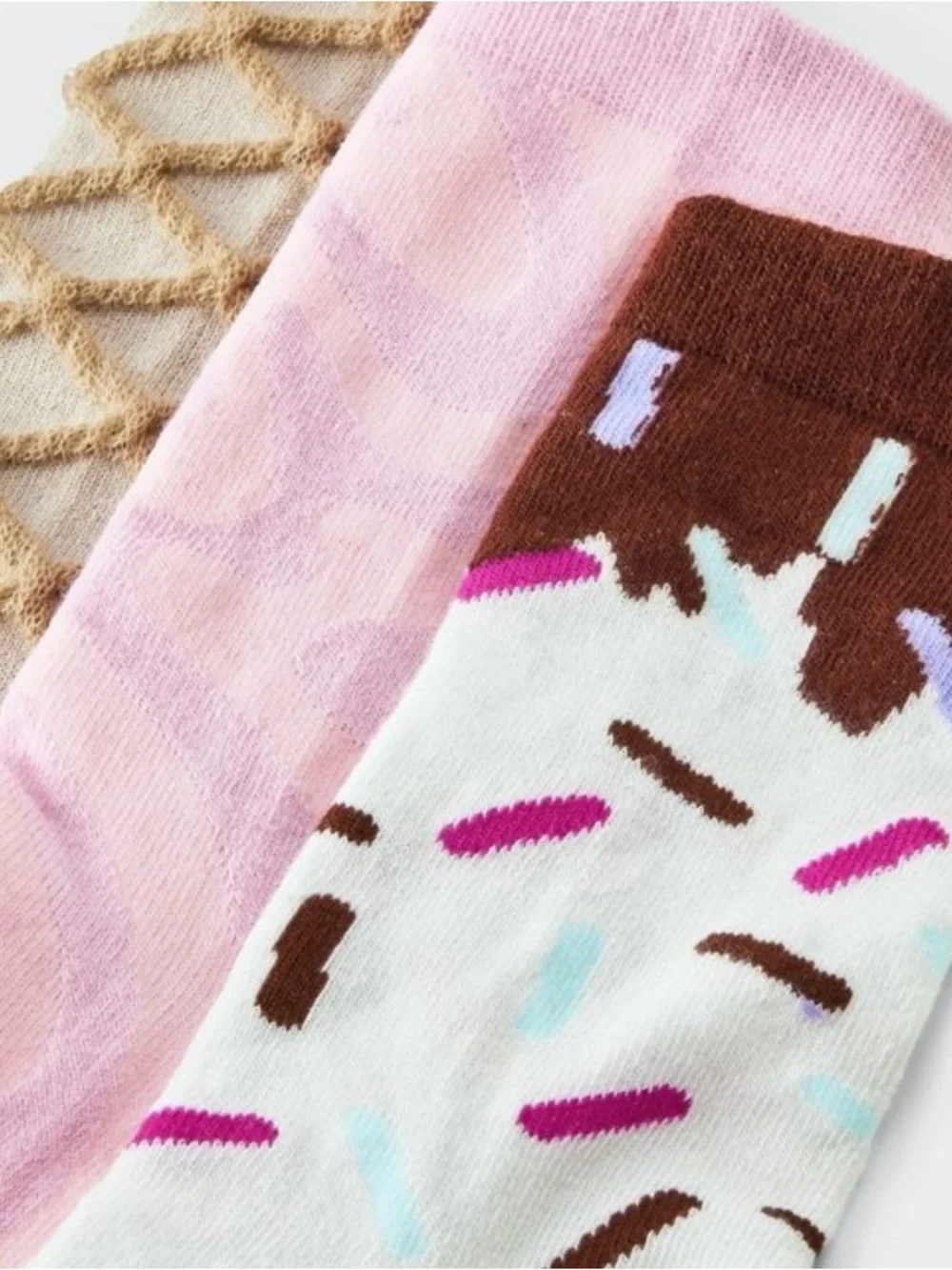 Sockingly Sweet Ice Cream Crew Socks Gift Box Set 3 Pack NWT